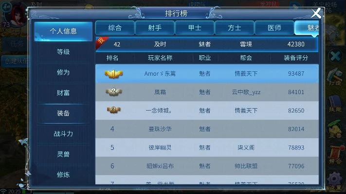 倩女手游战力排行榜成就-倩女江湖战力排行